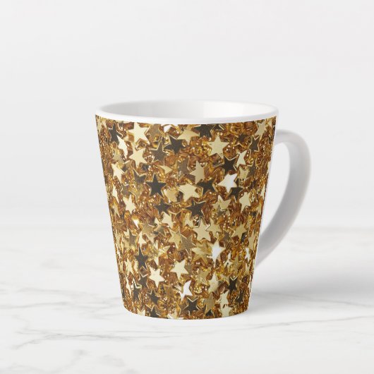 Gold Glitzy Glam Sparkle Stars Latte Mok (Rechterhoek)