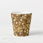 Gold Glitzy Glam Sparkle Stars Latte Mok (Voorkant)