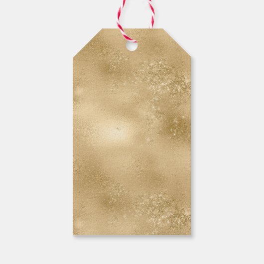 Gold Glitzy Glitter Cadeaulabel (Achterkant)