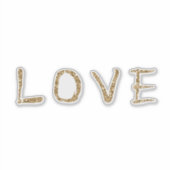 Gold Glitzy Glitter Glam Love Sticker (Voorkant)