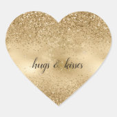 Gold Glitzy Glitter Hart Sticker (Voorkant)