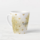 Gold Glitzy Glitter Hearts Latte Mok (Linkerhoek)