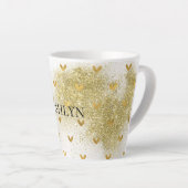 Gold Glitzy Glitter Hearts Latte Mok (Rechterhoek)