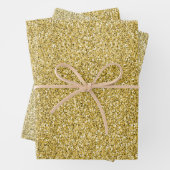 Gold Glitzy Glitter Inpakpapier Vel (In situ)