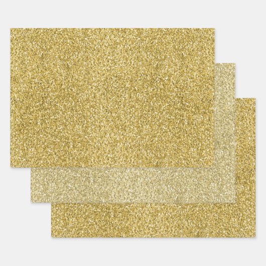 Gold Glitzy Glitter Inpakpapier Vel (Set)