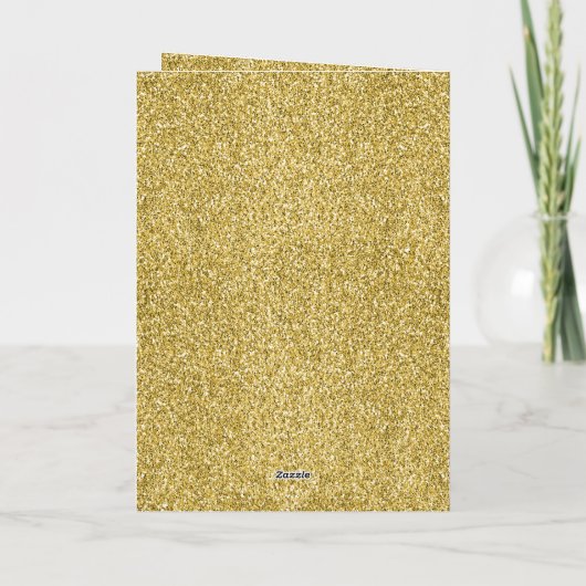 Gold Glitzy Glitter Kaart (Achterkant)