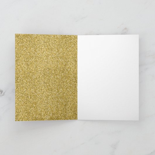 Gold Glitzy Glitter Kaart (Binnen)