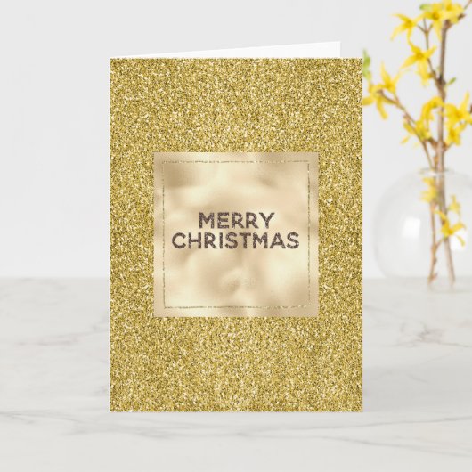 Gold Glitzy Glitter Kaart (Gele Bloem)