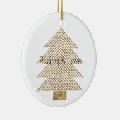 Gold Glitzy Glitter-kerstboom Keramisch Ornament (Rechts)