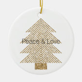 Gold Glitzy Glitter-kerstboom Keramisch Ornament (Voorkant)