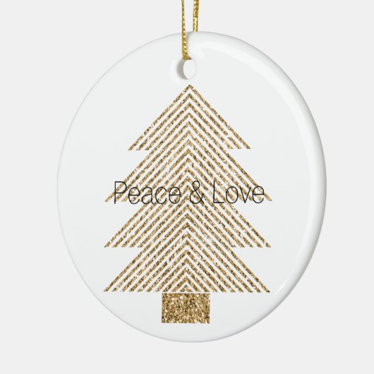 Gold Glitzy Glitter-kerstboom Keramisch Ornament (Links)