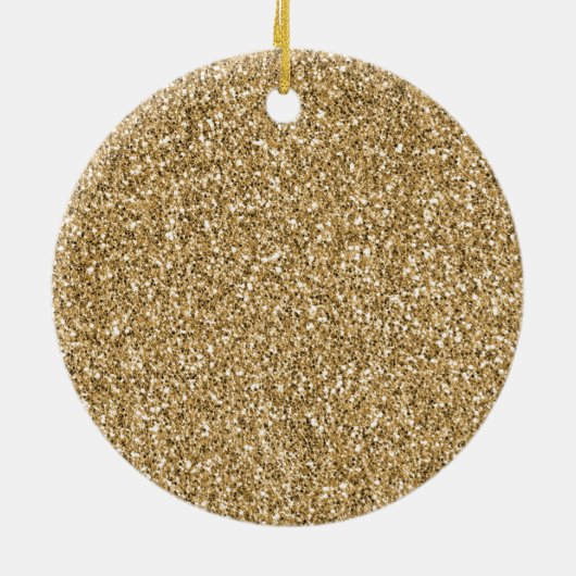 Gold Glitzy Glitter-kerstboom Keramisch Ornament (Achterkant)