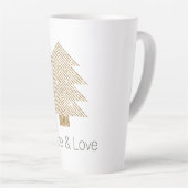 Gold Glitzy Glitter-kerstboom    Latte Mok (Rechterhoek)