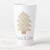 Gold Glitzy Glitter-kerstboom Latte Mok (Voorkant)