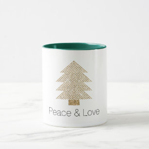 Gold Glitzy Glitter-kerstboom Mok