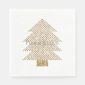 Gold Glitzy Glitter-kerstboom Servet (Voorkant)