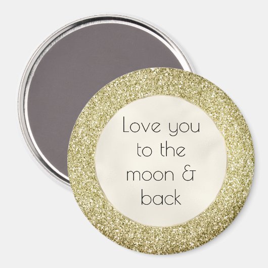  Gold Glitzy Glitter Love Magneet (Voorkant / Achterkant)