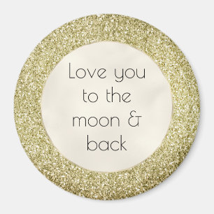  Gold Glitzy Glitter Love Magneet