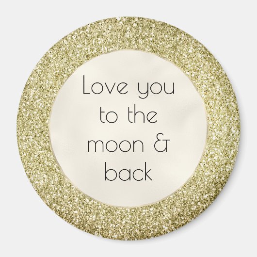  Gold Glitzy Glitter Love Magneet (Voorkant)