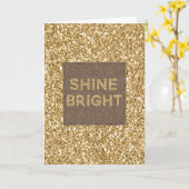 Gold Glitzy Glitter Shine Bright Kaart (Gele Bloem)