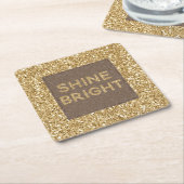 Gold Glitzy Glitter Shine Bright Kartonnen Onderzetters (Schuin)