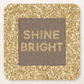 Gold Glitzy Glitter Shine Bright Kartonnen Onderzetters (Voorkant)