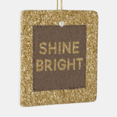Gold Glitzy Glitter Shine Bright Keramisch Ornament (Rechts)