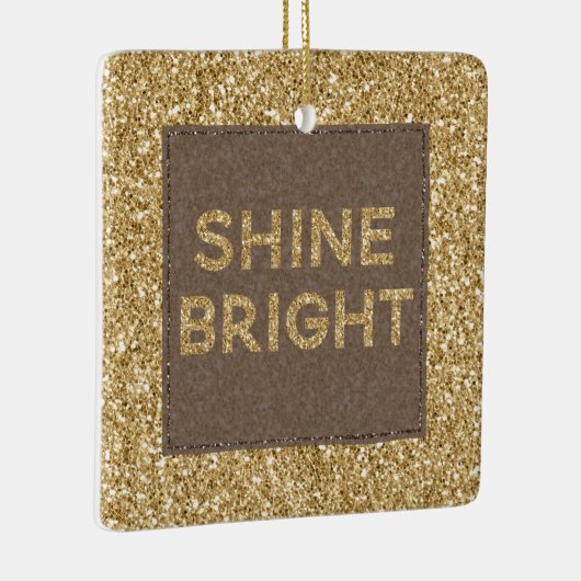 Gold Glitzy Glitter Shine Bright Keramisch Ornament (Rechts)