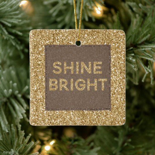 Gold Glitzy Glitter Shine Bright Keramisch Ornament (Boom)