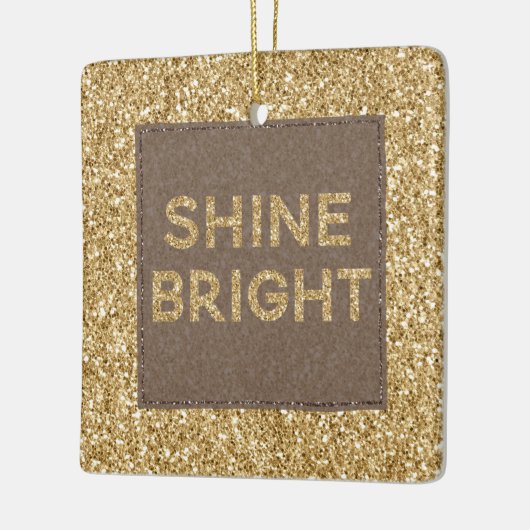 Gold Glitzy Glitter Shine Bright Keramisch Ornament (Links)
