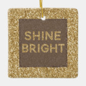 Gold Glitzy Glitter Shine Bright Keramisch Ornament (Voorkant)
