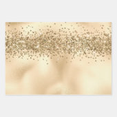 Gold Glitzy Glitter Sparkle Confetti Inpakpapier Vel (Voorkant 3)