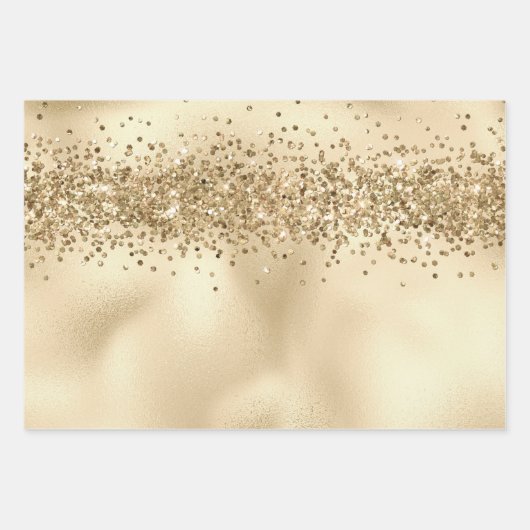 Gold Glitzy Glitter Sparkle Confetti Inpakpapier Vel (Voorkant 3)