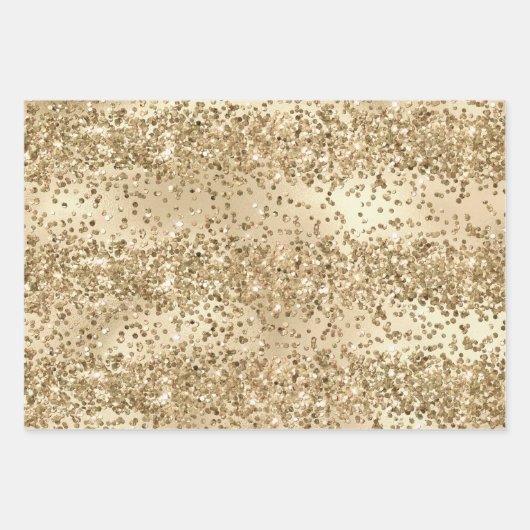 Gold Glitzy Glitter Sparkle Confetti Inpakpapier Vel (Voorkant 2)