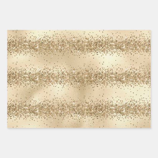 Gold Glitzy Glitter Sparkle Confetti Inpakpapier Vel (Voorkant)