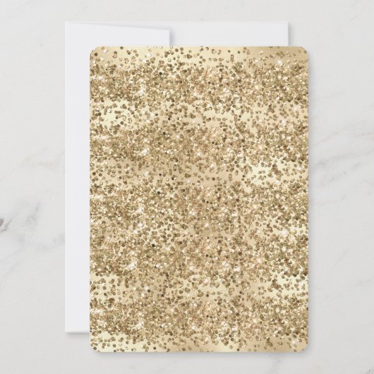 Gold Glitzy Glitter Sparkle Confetti Invitation Kaart (Achterkant)