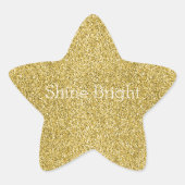 Gold Glitzy Glitter Ster Sticker (Voorkant)