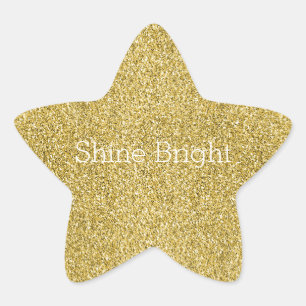 Gold Glitzy Glitter Ster Sticker