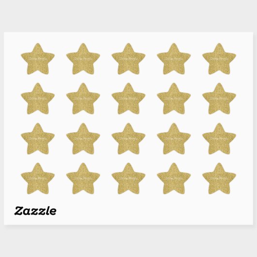 Gold Glitzy Glitter Ster Sticker (Vel)