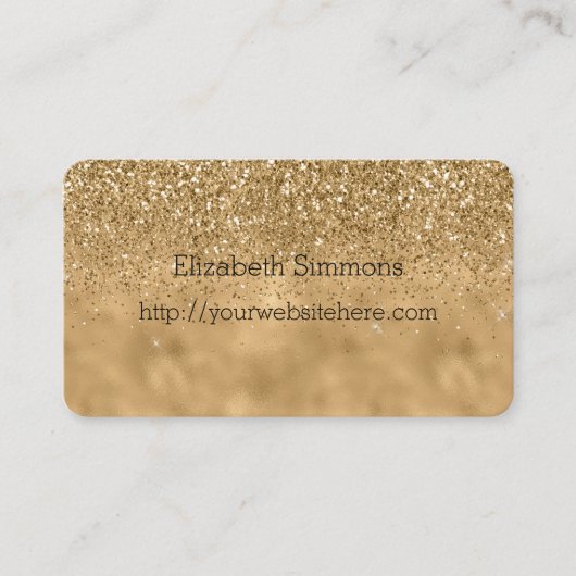 Gold Glitzy Glitter Visitekaartje (Voorkant)