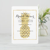 Gold Glitzy Pineapple vrijgezellenfeest Kaart (Staand voorkant)