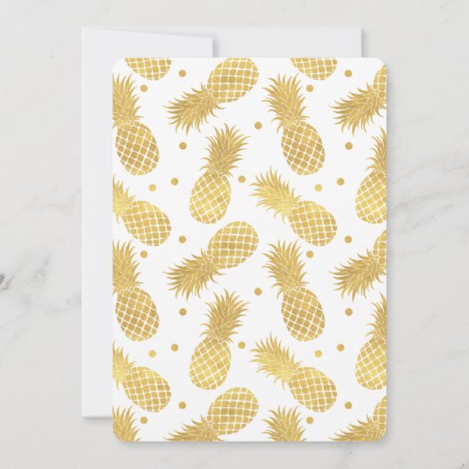 Gold Glitzy Pineapple vrijgezellenfeest Kaart (Achterkant)