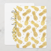 Gold Glitzy Pineapples Baby shower Kaart (Voorkant / Achterkant)