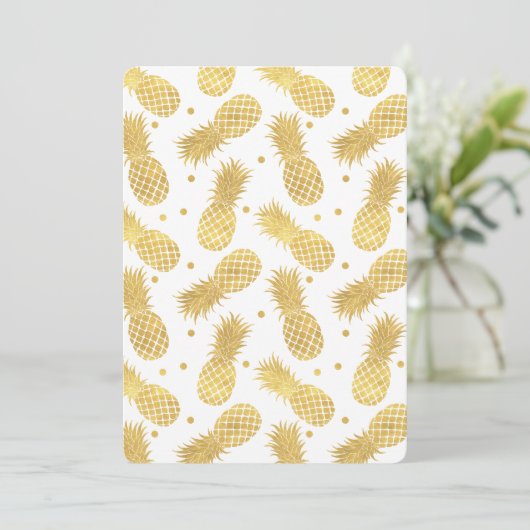 Gold Glitzy Pineapples Baby shower Kaart (Staand voorkant)
