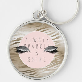 Gold Glitzy Silver Sparkle Eyes        Sleutelhanger