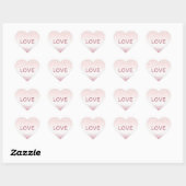Gold Glitzy Sparkle Confetti Pink Glitter Love     Hart Sticker (Vel)