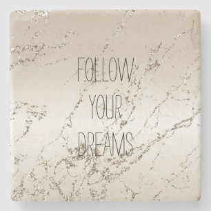 Gold Glitzy Sparkle Ombre Stenen Onderzetter