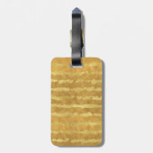 Gold Glitzy Stripes Monogram Bagagelabel (Achterkant verticaal)