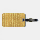 Gold Glitzy Stripes Monogram Bagagelabel (Achterkant horizontaal)