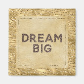 Gold Glitzy Zebra print glitter Dream Magneet (Voorkant)